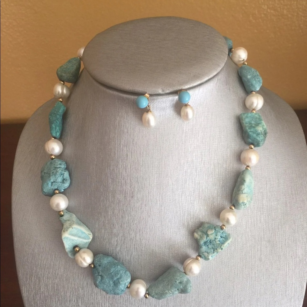 14 K necklace and earrings women’s set